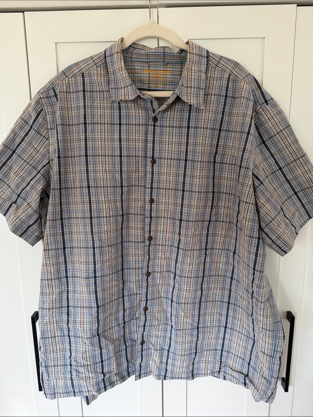 5.11 Tactical Series Short-Sleeve Plaid Button-Down Shirt in Blue and Cream